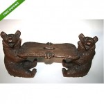 antiqud 1900s hand carved foostool figural bears