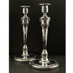 antique 1800s bibron french sterling candlesticks