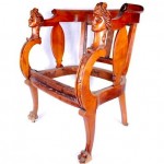 antique 1850s carved walnut arm chair
