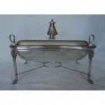 antique 1899 sterling entree serving dish and stand