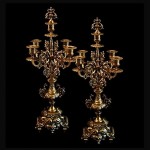 antique 1900s bronze cast candelabra