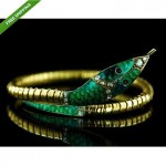 antique 1900s enamel jeweled snake bracelet