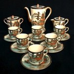 antique 1912 sasuma handpainted gilt coffee set