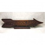 antique bronze next window please bank teller sign