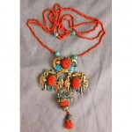antique chinese coral necklace