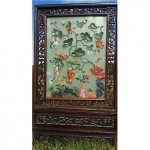 antique chinese jade hardstone table screen