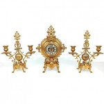 antique french mantle clock and candelabra