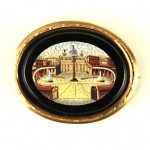 antique micro mosaic 14k brooch