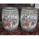 antique pair 19th century chinese porcelain garden seats