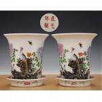 antique pair chinese porcelain jardiniere