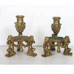 antique renaissance bronze candlesticks