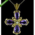 antique victorian amethyst diamond pendant necklace