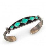 pre-owed jimmie etsate turquoise sterling bracelet