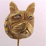 victorian 14k bulldog diamond stick pin