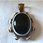 victorian bullseye agate locket