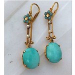 victorian turquoise seed pearl drop earrings