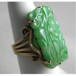 vintage 14k jadeite ring