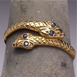 vintage 14k sapphire serpent ring