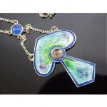 vintage 1911 charles horner enamel pendant necklace