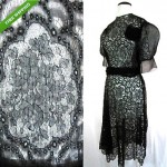 vintage 1920s silk chiffon lace dress