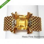 vintage 1940s 18k citrine sapphire diamond bracelet