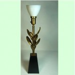 vintage 1950s brass lamp