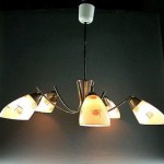 vintage 1950s german brass glass ceiling light