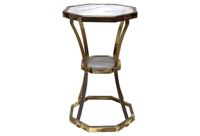 vintage 1970s marble top brass hexagonal side table