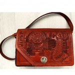 vintage 1970s tooled leather handbag