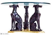 vintage 1980s brass whippets coffee table