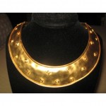 vintage 1980s hammer givenchy logo collar necklace