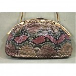 vintage 1980s judith leiber snakeskin clutch