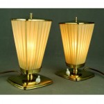 vintage art deco brass bedside lamps