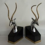 vintage art deco gazelle bookends