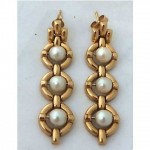 vintage arts and crafts pearl earrings