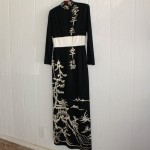 vintage beaded asian motif evening gown