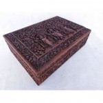 vintage carved mysore wood box