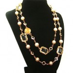 vintage chanel crystal and pearl necklace