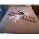 vintage cowboy motif chenille bedspread