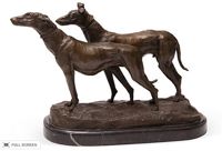 vintage early 20th century emmanual fremiet bronze greyhound sculpture