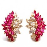 vintage estate diamond ruby earrings