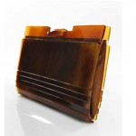 vintage fendi tortoise resin clutch handbag