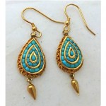 vintage indian turquoise drop earrings