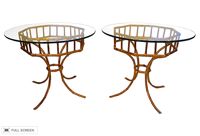vintage italian gilded faux bamboo side tables