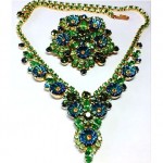 vintage juliana rhinestone necklace and brooch