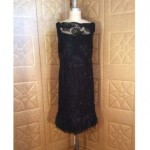 vintage mid-century sequin ostrich feather dress