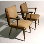 vintage pair 1950s armchairs