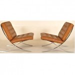 vintage pair original mies van der rohe barcelona chairs