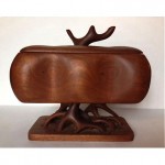 vintage peter kwasniewski handcarfted carved wood box