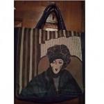 vintage rare 1980s patricia smith moon bag painted tote
